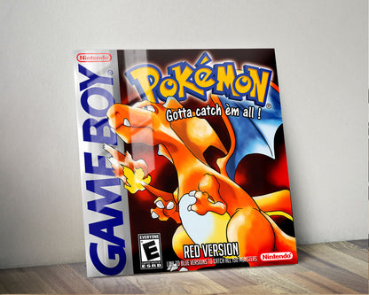 Pokemon Red Charizard Gameboy Cover Metal Poster