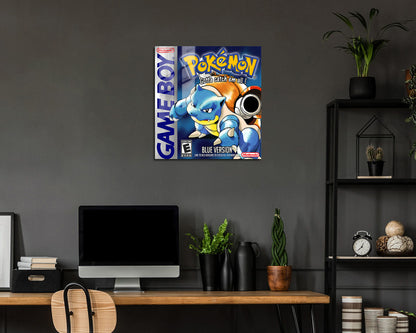 Pokemon Blue Blastoise Gameboy Cover Metal Poster
