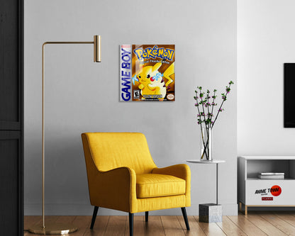 Pokemon Yellow Pikachu Gameboy Cover Metal Poster