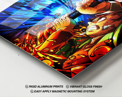 Anime Town Creations Metal Poster Demon Slayer Infinity Castle Tanjiro Giyu vs Akaza 24" x 36" Home Goods - Anime Demon Slayer Metal Poster