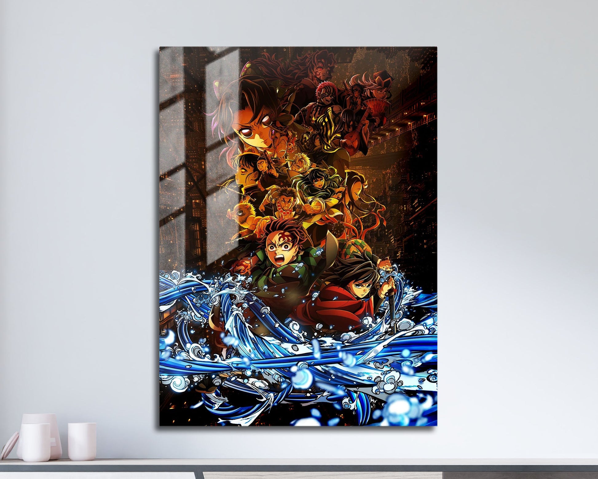 Anime Town Creations Metal Poster Demon Slayer Infinity Castle Arc Textless 11" x 17" Home Goods - Anime Demon Slayer Metal Poster