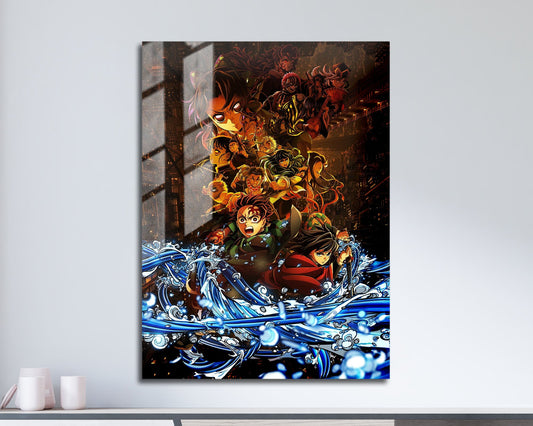 Anime Town Creations Metal Poster Demon Slayer Infinity Castle Arc Textless 11" x 17" Home Goods - Anime Demon Slayer Metal Poster
