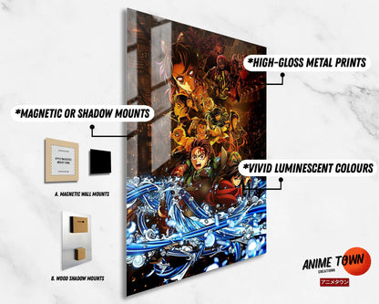 Anime Town Creations Metal Poster Demon Slayer Infinity Castle Arc Textless 11" x 17" Home Goods - Anime Demon Slayer Metal Poster