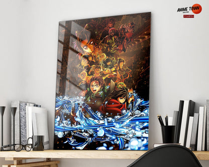 Anime Town Creations Metal Poster Demon Slayer Infinity Castle Arc Textless 16" x 24" Home Goods - Anime Demon Slayer Metal Poster