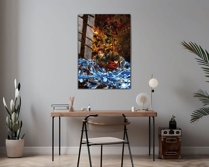 Anime Town Creations Metal Poster Demon Slayer Infinity Castle Arc Textless 24" x 36" Home Goods - Anime Demon Slayer Metal Poster