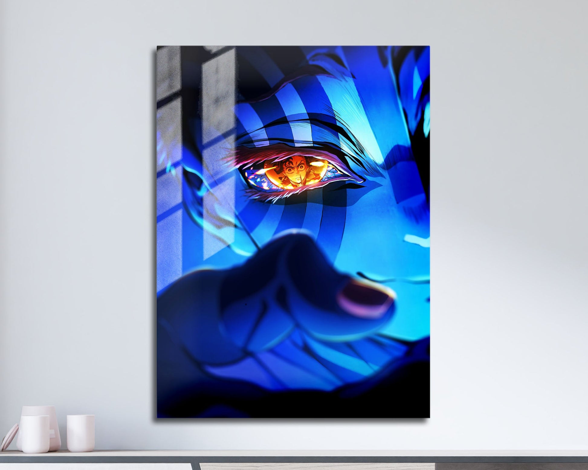 Anime Town Creations Metal Poster Demon Slayer Infinity Castle Akaza Eyes 11" x 17" Home Goods - Anime Demon Slayer Metal Poster