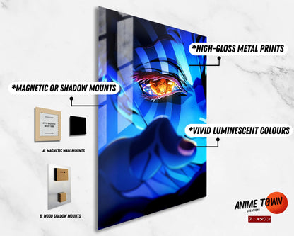 Anime Town Creations Metal Poster Demon Slayer Infinity Castle Akaza Eyes 11" x 17" Home Goods - Anime Demon Slayer Metal Poster