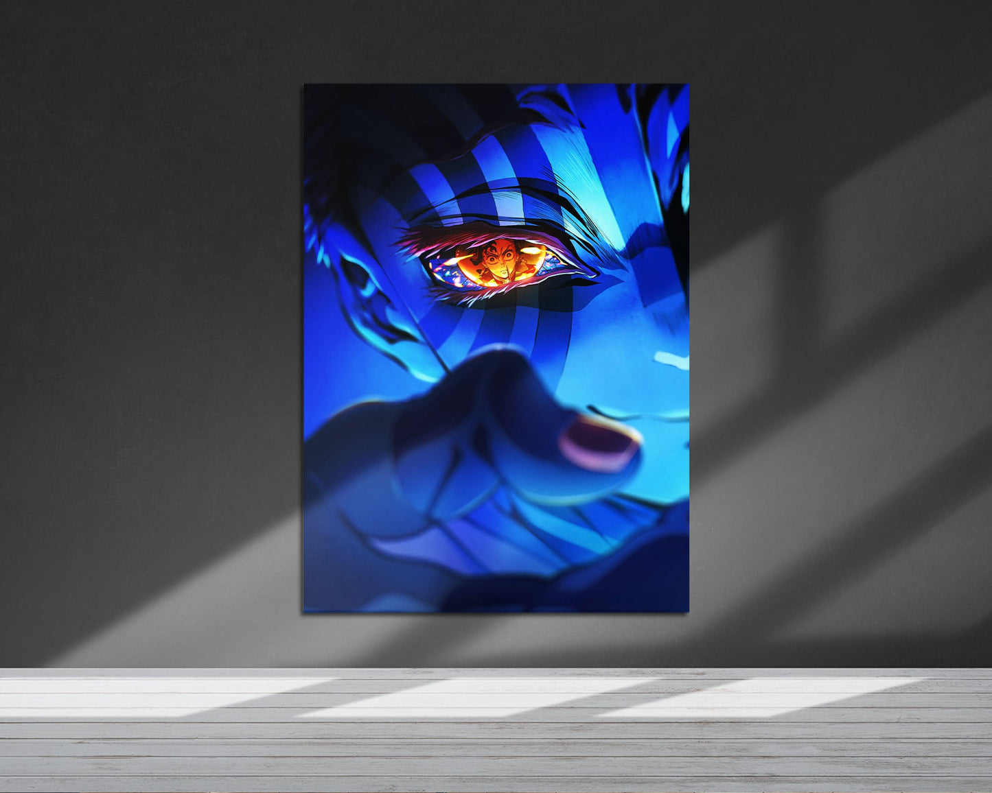 Anime Town Creations Metal Poster Demon Slayer Infinity Castle Akaza Eyes 5" x 7" Home Goods - Anime Demon Slayer Metal Poster
