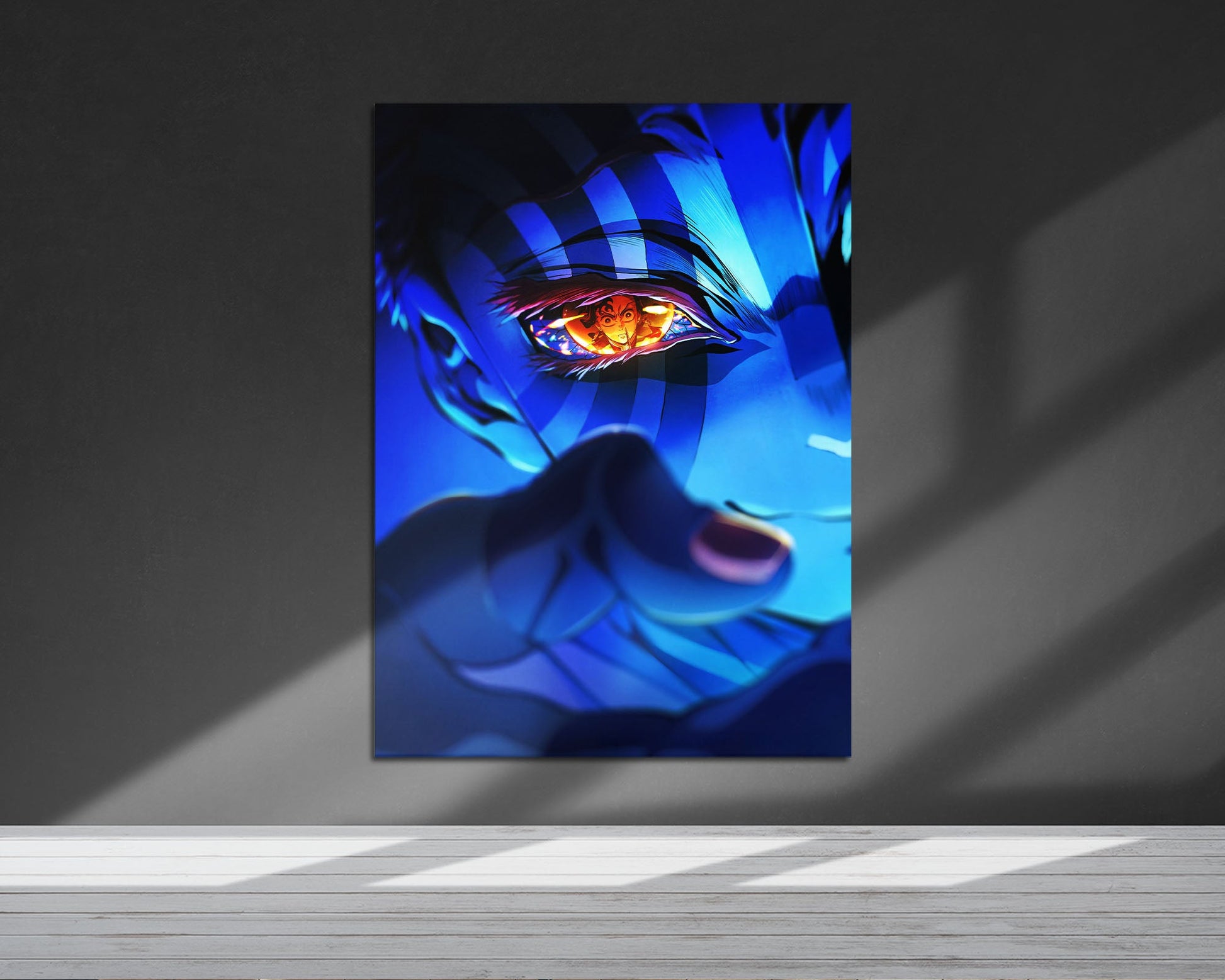 Anime Town Creations Metal Poster Demon Slayer Infinity Castle Akaza Eyes 5" x 7" Home Goods - Anime Demon Slayer Metal Poster