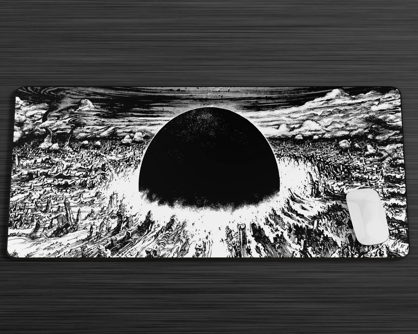 Anime Town Creations Mouse Pad Akira Bomb Black and White Gaming Mouse Pad Accessories - Anime Akira Gaming Mouse Pad
