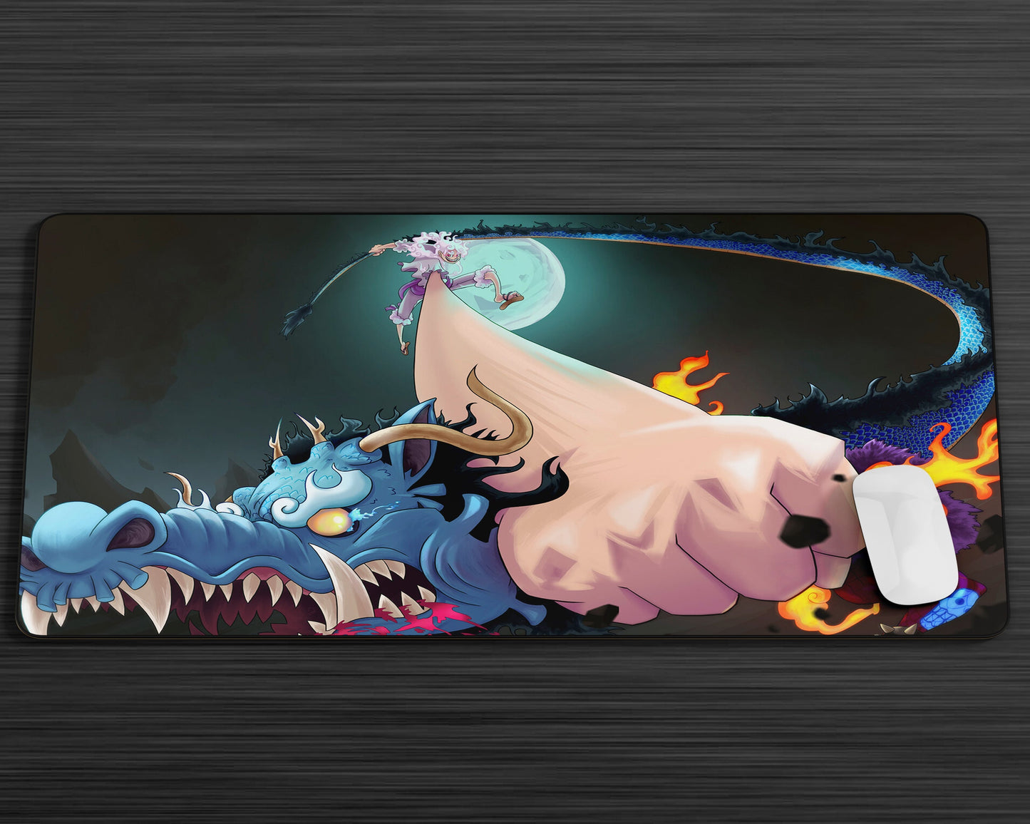 Anime Town Creations Mouse Pad One Piece Luffy Gear 5 vs Kaido Gaming Mouse Pad Accessories - Anime One Piece Gaming Mouse Pad