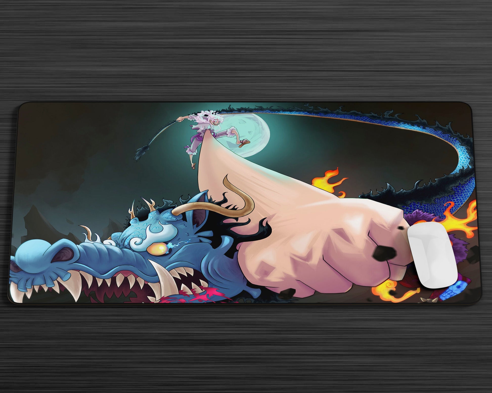 Anime Town Creations Mouse Pad One Piece Luffy Gear 5 vs Kaido Gaming Mouse Pad Accessories - Anime One Piece Gaming Mouse Pad