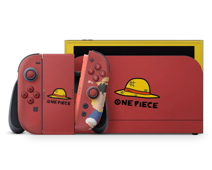 Anime Town Creations Nintendo Switch 2 Luffy One Piece Vinyl +Tempered Glass Skins - Anime One Piece Switch 2 Skin