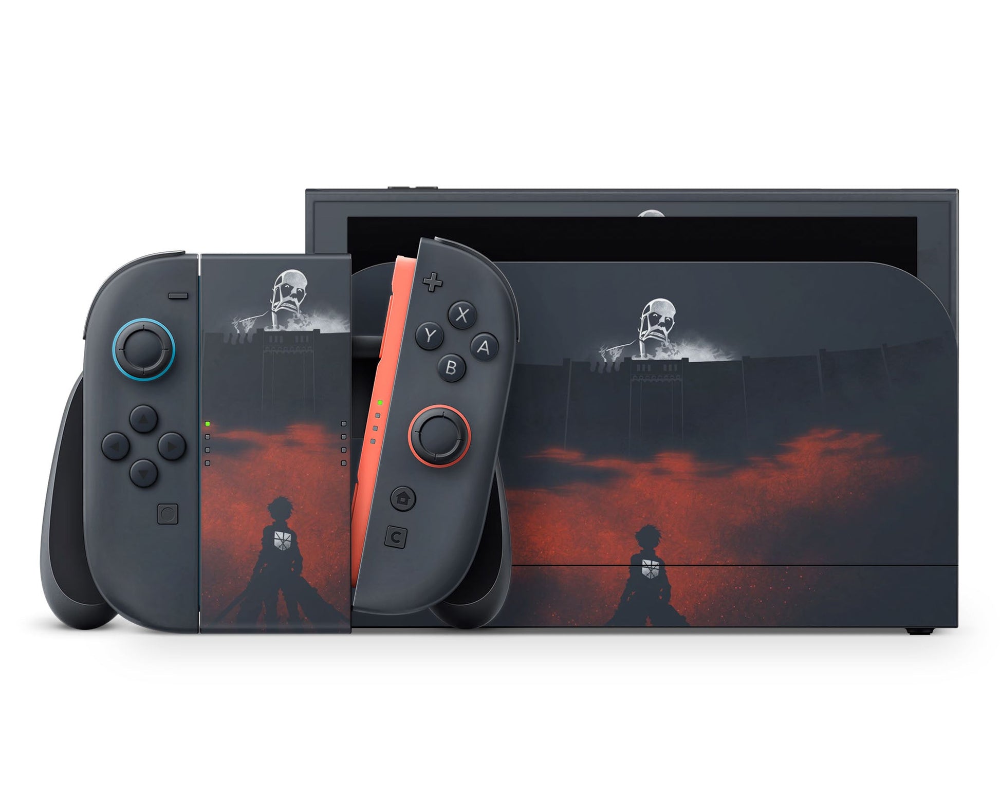 Anime Town Creations Nintendo Switch 2 Attack on Titan Wall Vinyl +Tempered Glass Skins - Anime Attack on Titan Switch 2 Skin