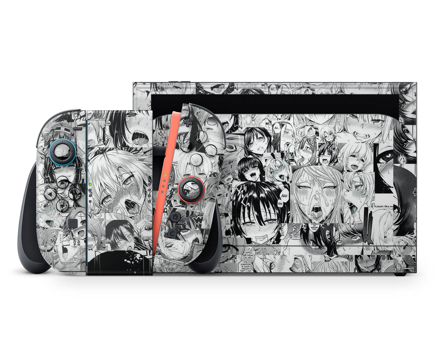 Anime Town Creations Nintendo Switch 2 Ahegao Manga Vinyl +Tempered Glass Skins - Anime Ahegao Switch 2 Skin
