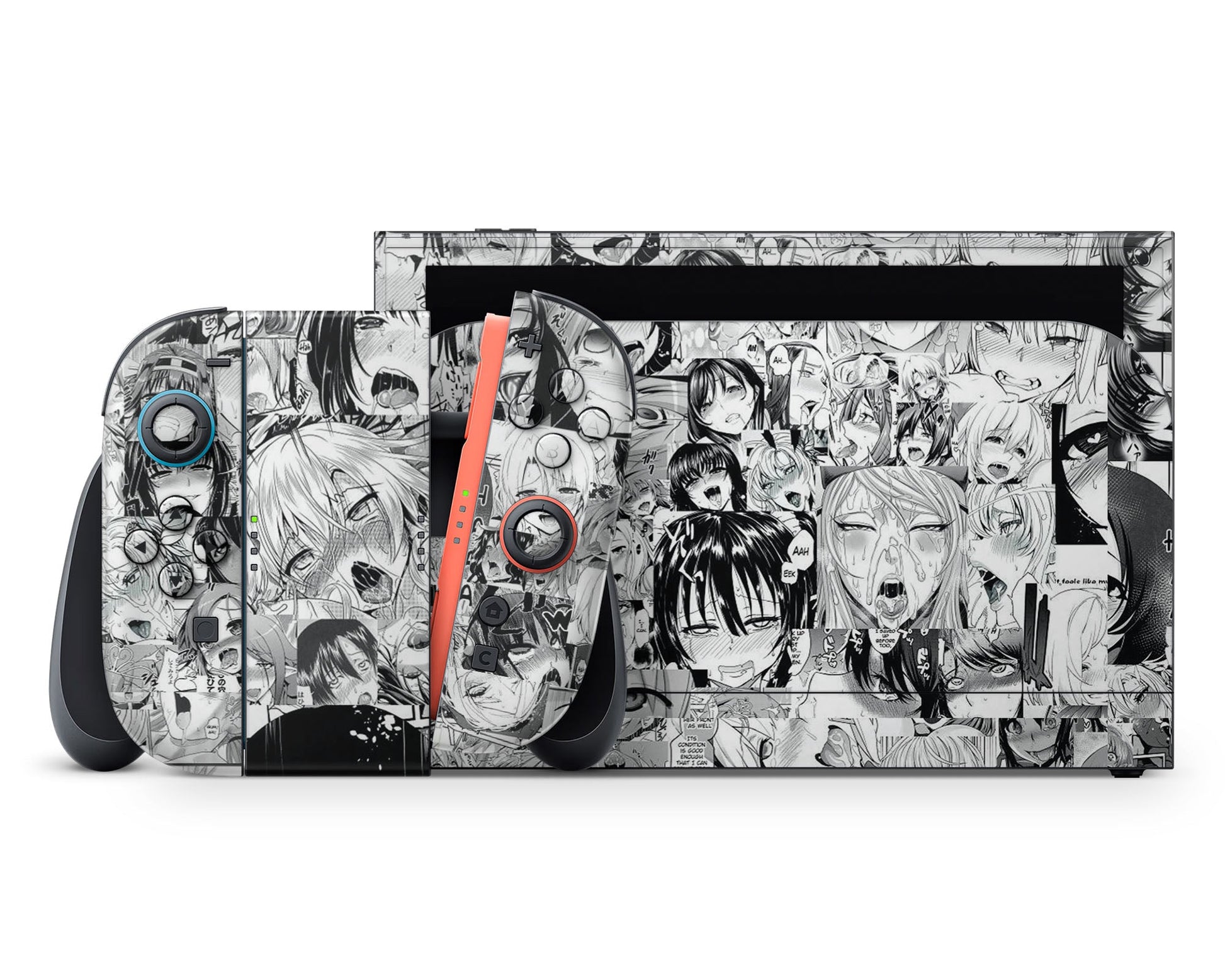 Anime Town Creations Nintendo Switch 2 Ahegao Manga Vinyl +Tempered Glass Skins - Anime Ahegao Switch 2 Skin