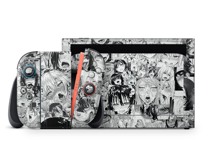 Anime Town Creations Nintendo Switch 2 Ahegao Manga Vinyl +Tempered Glass Skins - Anime Ahegao Switch 2 Skin
