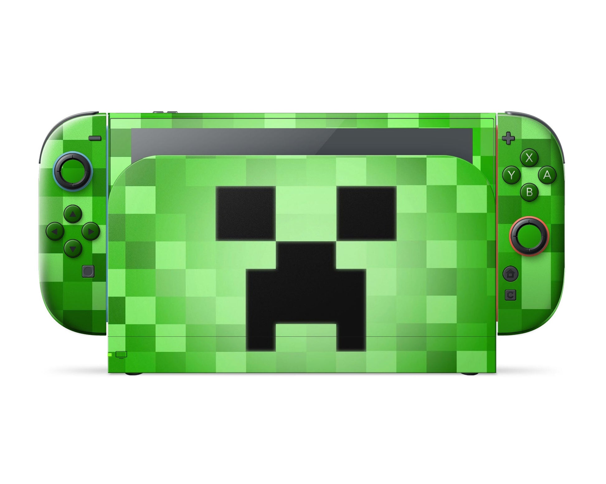 Anime Town Creations Nintendo Switch 2 Minecraft Creeper Face Vinyl only Skins - Anime Minecraft Switch 2 Skin