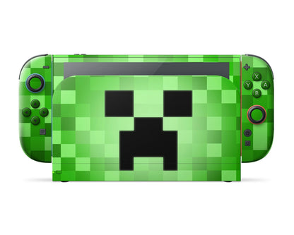 Anime Town Creations Nintendo Switch 2 Minecraft Creeper Face Vinyl only Skins - Anime Minecraft Switch 2 Skin