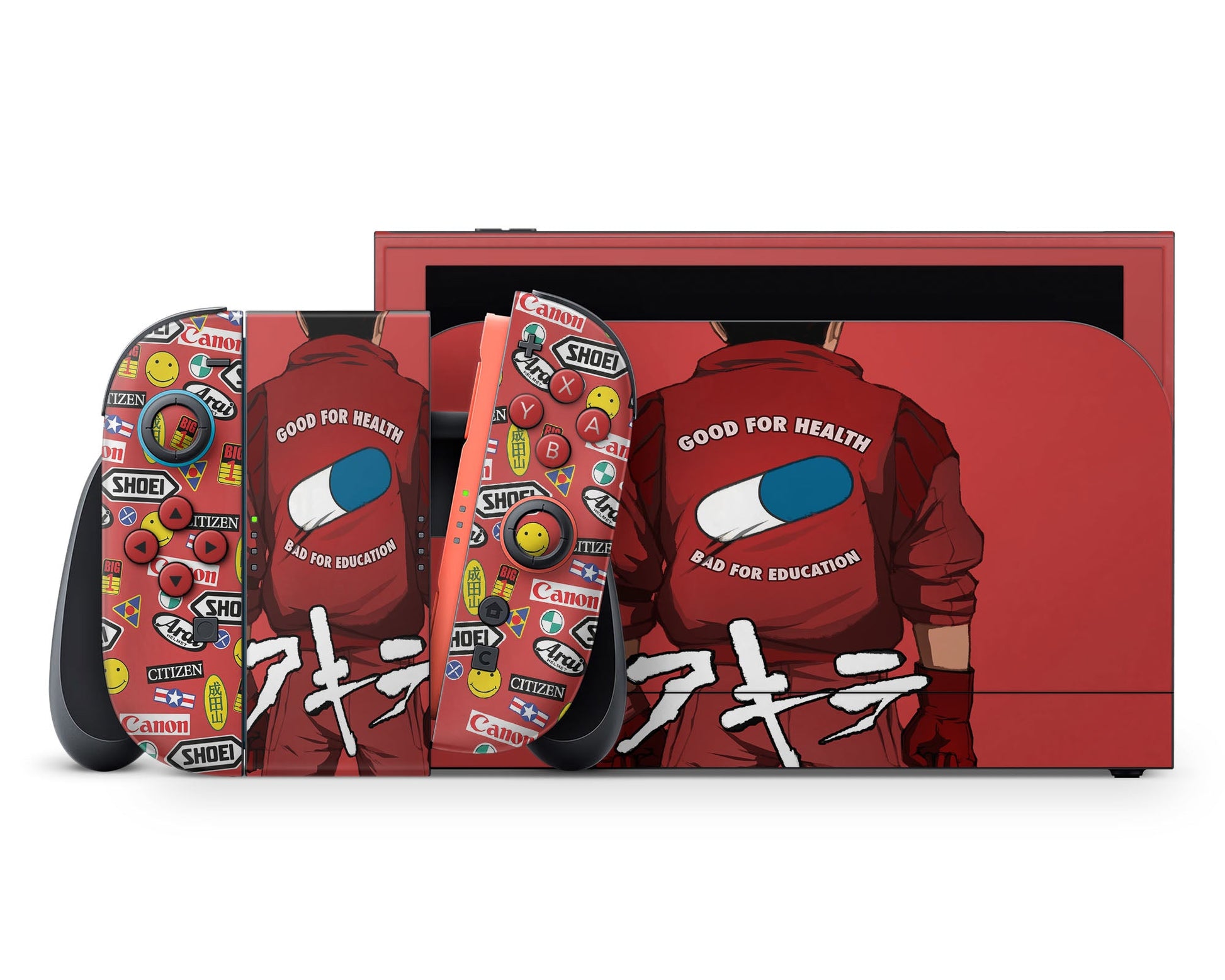 Anime Town Creations Nintendo Switch 2 Akira Classic Biker Vinyl +Tempered Glass Skins - Anime Akira Switch 2 Skin
