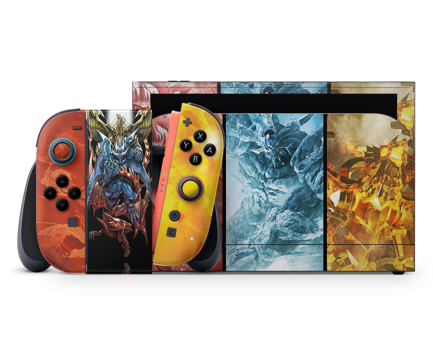 Anime Town Creations Nintendo Switch 2 Yugi Egyptian Gods Vinyl +Tempered Glass Skins - Anime Yu-Gi-Oh Switch 2 Skin