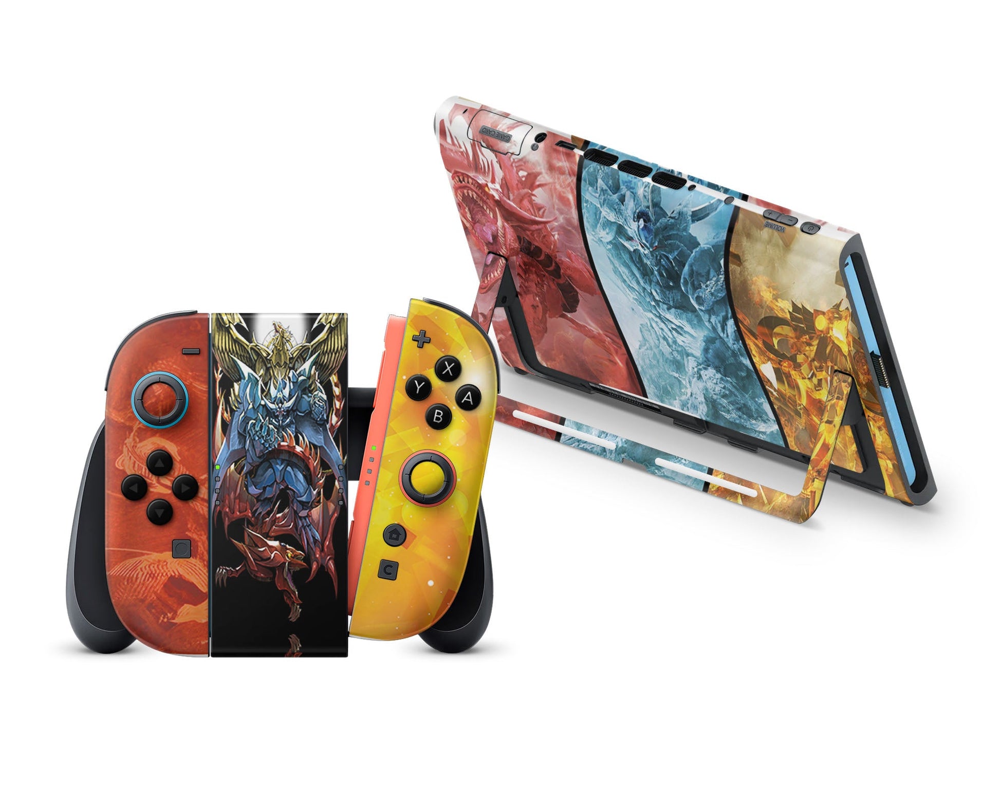 Anime Town Creations Nintendo Switch 2 Yugi Egyptian Gods Vinyl +Tempered Glass Skins - Anime Yu-Gi-Oh Switch 2 Skin