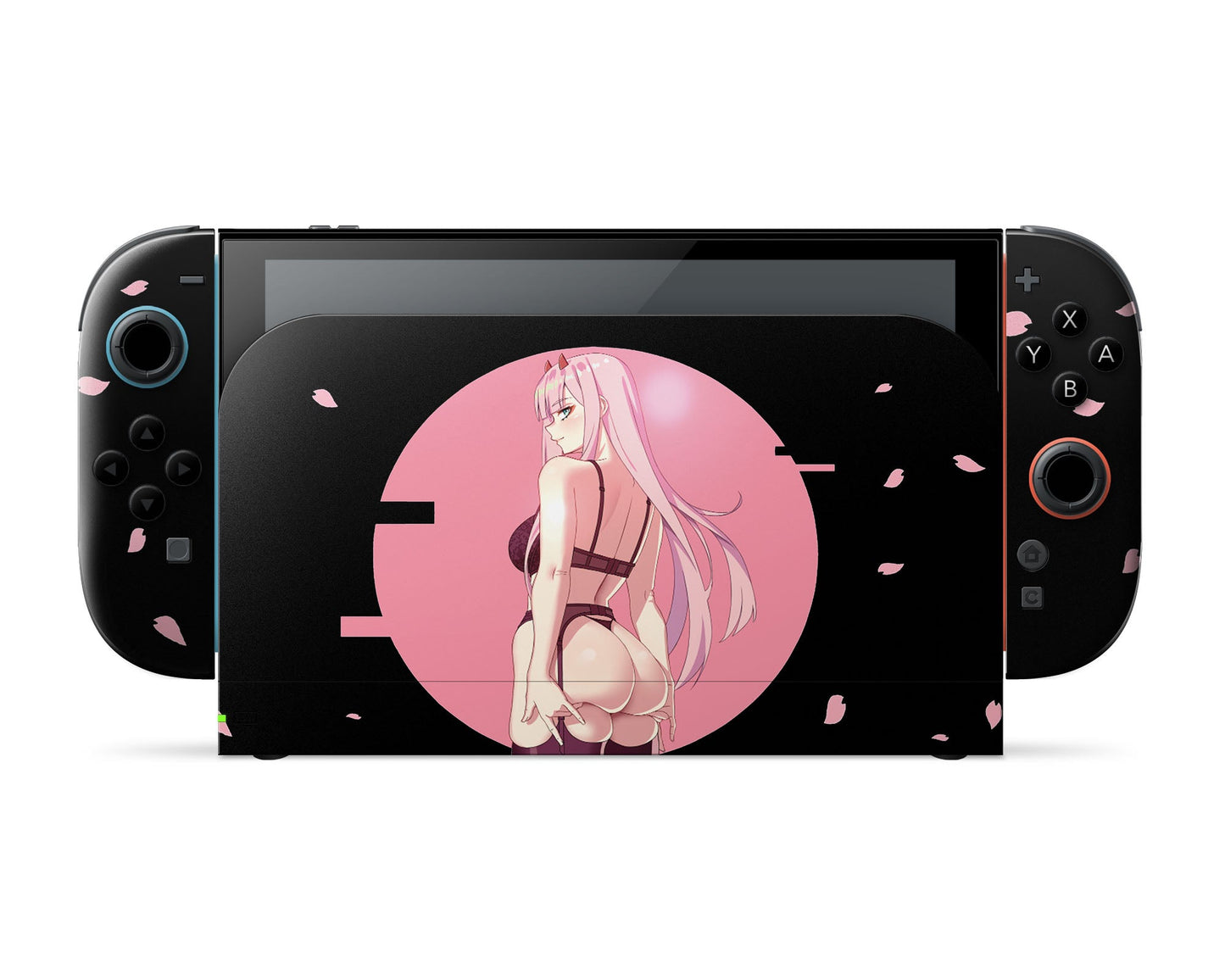Anime Town Creations Nintendo Switch 2 Zero Two Hot Pink Vinyl only Skins - Anime Darling in the Franxx Switch 2 Skin