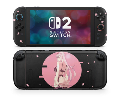 Anime Town Creations Nintendo Switch 2 Zero Two Hot Pink Vinyl only Skins - Anime Darling in the Franxx Switch 2 Skin