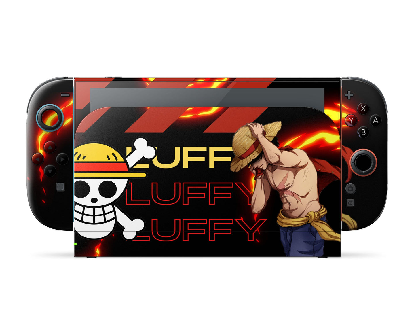 Anime Town Creations Nintendo Switch 2 One Piece Luffy Logo Vinyl only Skins - Anime One Piece Switch 2 Skin