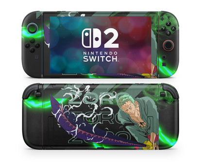 Anime Town Creations Nintendo Switch 2 One Piece Zoro Vinyl only Skins - Anime One Piece Switch 2 Skin