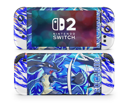Anime Town Creations Nintendo Switch 2 Pokemon Lucario Vinyl only Skins - Anime Pokemon Switch 2 Skin