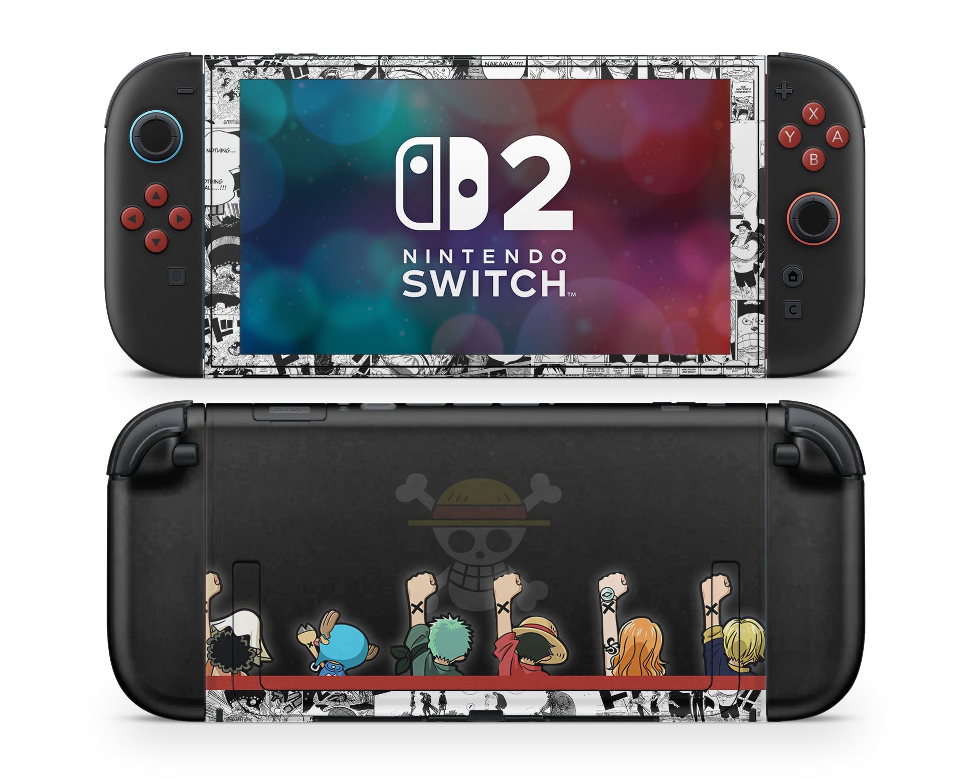 Anime Town Creations Nintendo Switch 2 One Piece Strawhat Pirates Gang Vinyl only Skins - Anime One Piece Switch 2 Skin