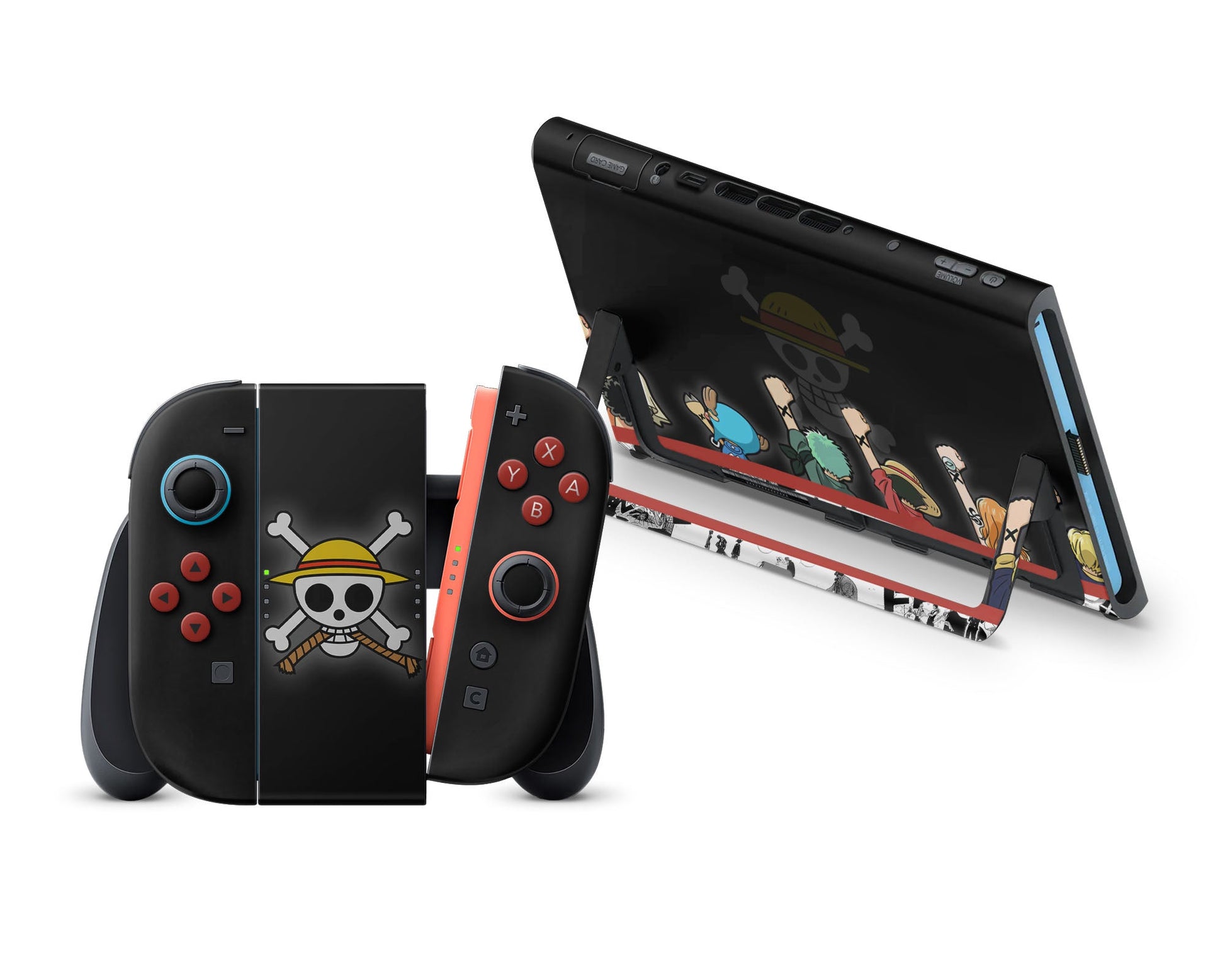 Anime Town Creations Nintendo Switch 2 One Piece Strawhat Pirates Gang Vinyl +Tempered Glass Skins - Anime One Piece Switch 2 Skin