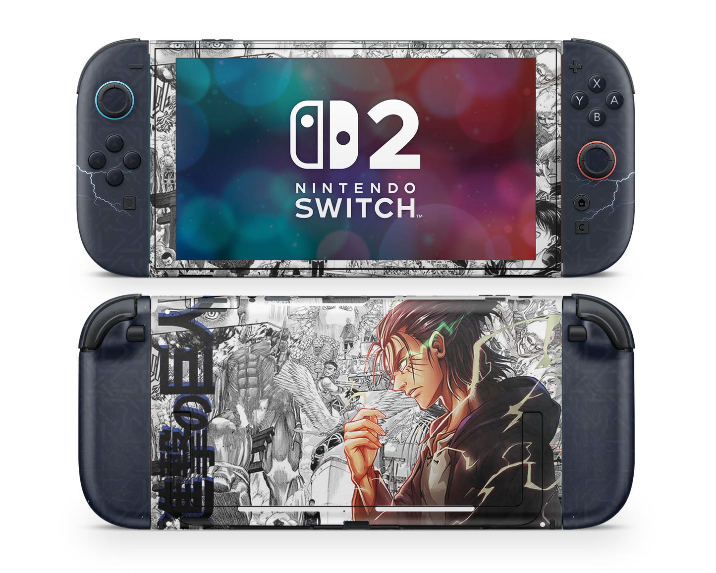 Anime Town Creations Nintendo Switch 2 Attack on Titan Eren Yeager Hype Vinyl only Skins - Anime Attack on Titan Switch 2 Skin