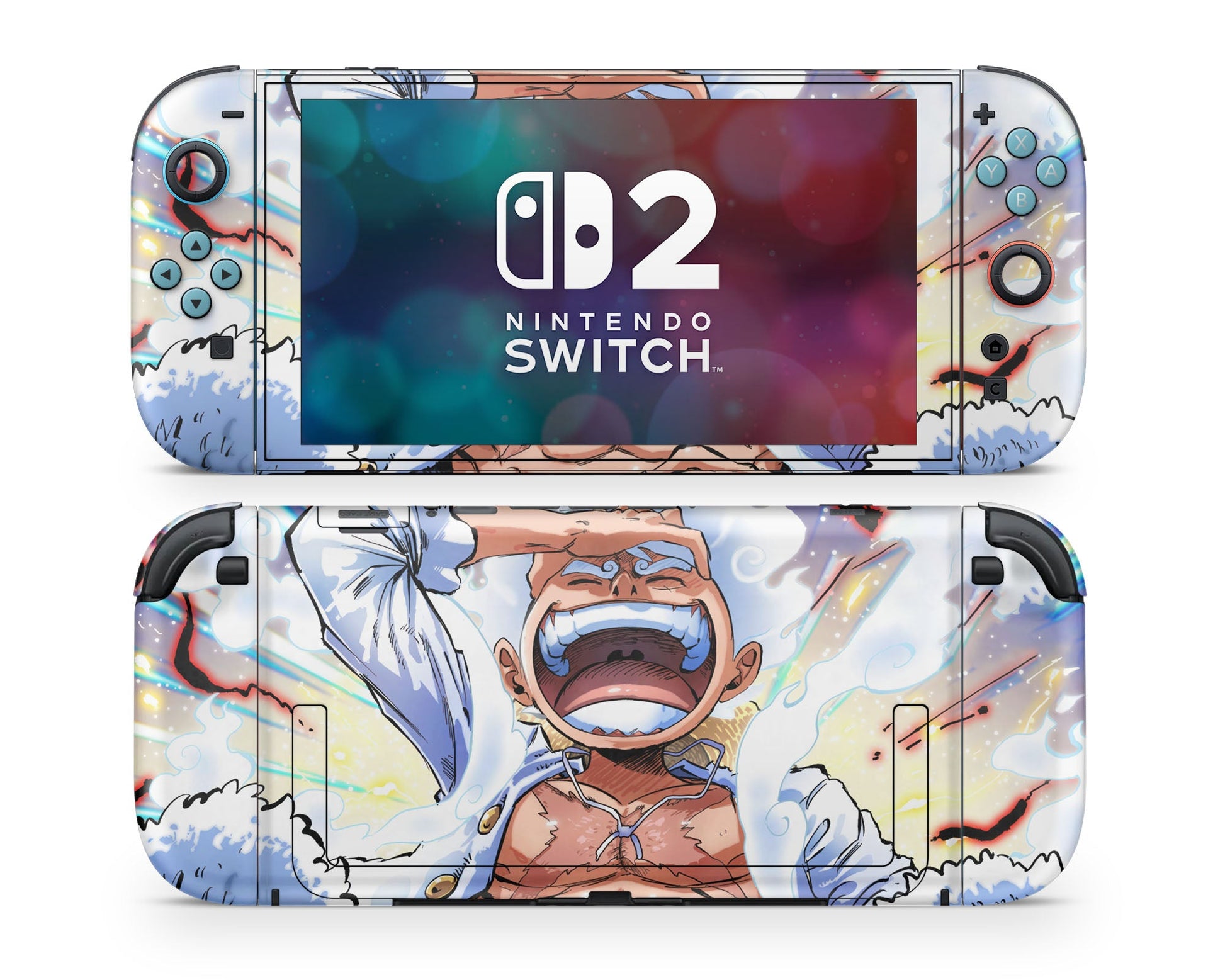 Anime Town Creations Nintendo Switch 2 One Piece Luffy Gear 5 Awakening Vinyl only Skins - Anime One Piece Switch 2 Skin