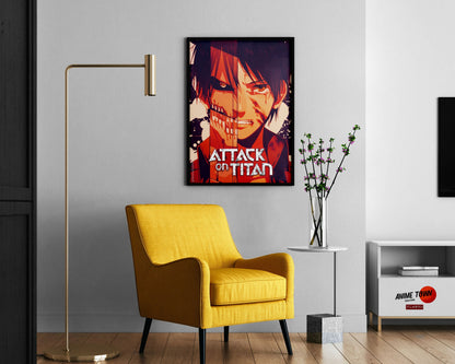 Anime Town Creations Poster Attack on Titan Eren Split 11" x 17" Home Goods - Anime Attack on Titan Poster