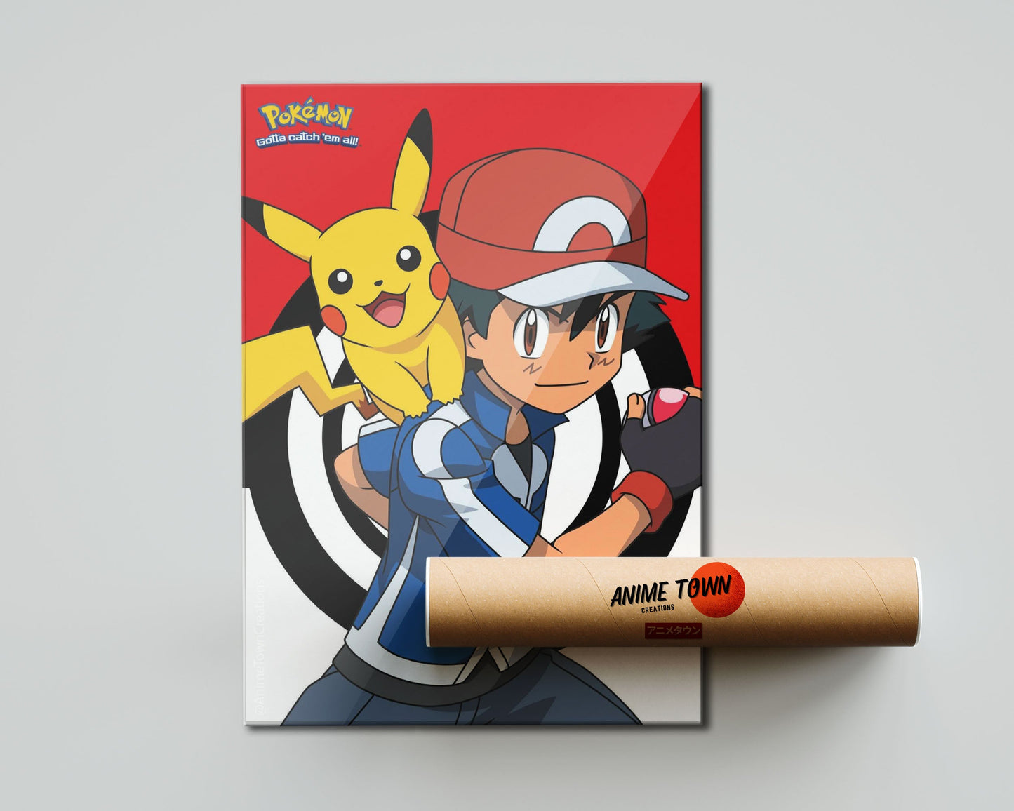 Anime Town Creations Poster Pokemon Ash and Pikachu 5" x 7" Home Goods - Anime Pokemon Poster