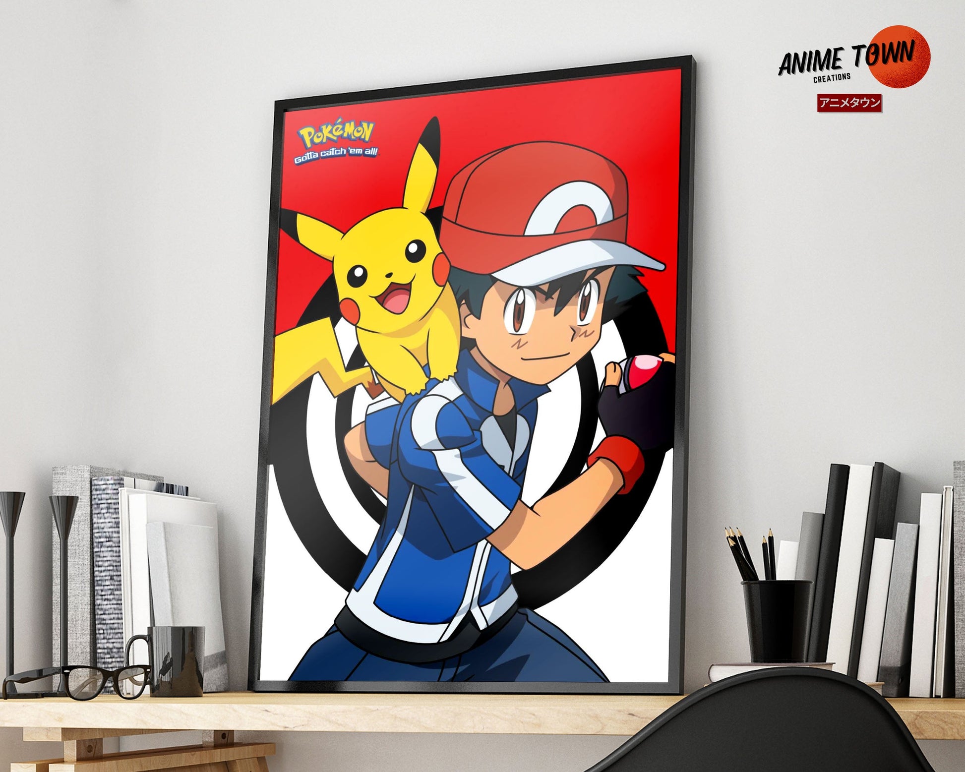 Anime Town Creations Poster Pokemon Ash and Pikachu 5" x 7" Home Goods - Anime Pokemon Poster
