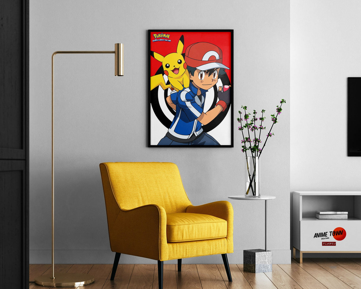 Anime Town Creations Poster Pokemon Ash and Pikachu 11" x 17" Home Goods - Anime Pokemon Poster