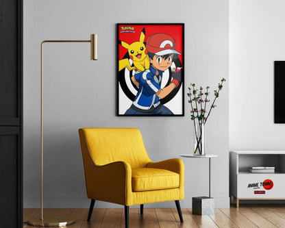 Anime Town Creations Poster Pokemon Ash and Pikachu 11" x 17" Home Goods - Anime Pokemon Poster