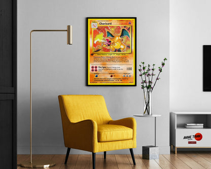 Anime Town Creations Poster Pokemon Charizard Card 11" x 17" Home Goods - Anime Pokemon Poster