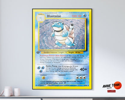 Anime Town Creations Poster Pokemon Blastoise Card 11" x 17" Home Goods - Anime Pokemon Poster