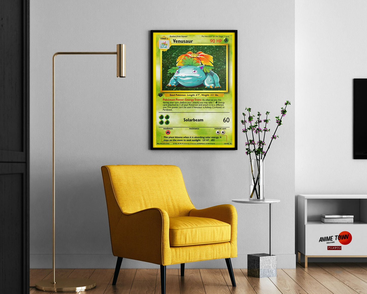 Anime Town Creations Poster Pokemon Venusaur Card 11" x 17" Home Goods - Anime Pokemon Poster