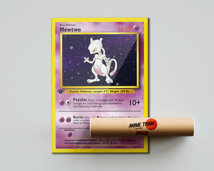 Anime Town Creations Poster Pokemon Mewtwo Card 5" x 7" Home Goods - Anime Pokemon Poster