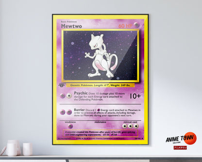 Anime Town Creations Poster Pokemon Mewtwo Card 11" x 17" Home Goods - Anime Pokemon Poster