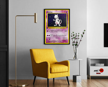 Anime Town Creations Poster Pokemon Mewtwo Card 11" x 17" Home Goods - Anime Pokemon Poster