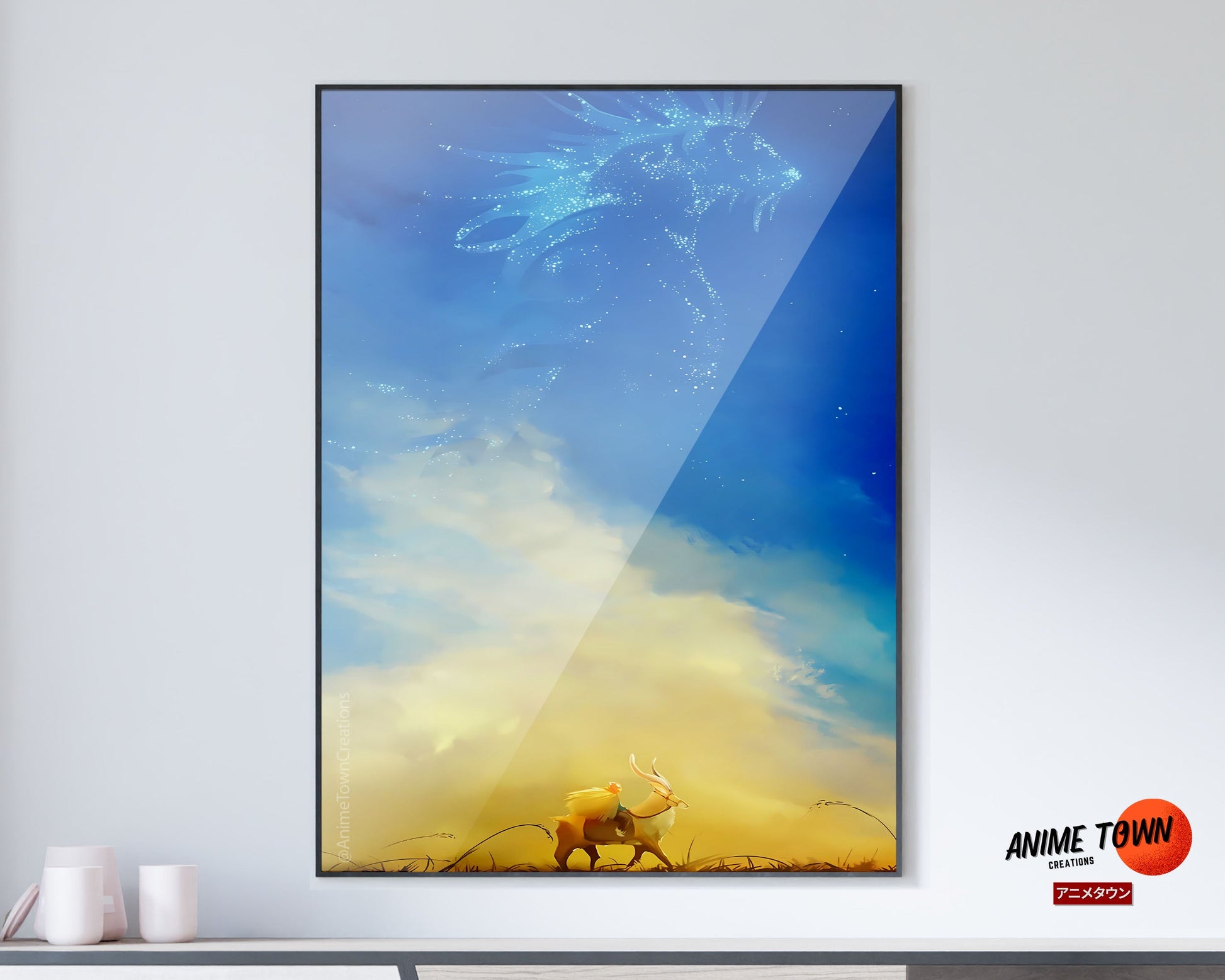 Anime Town Creations Poster Princess Mononoke Skies 11" x 17" Home Goods - Anime Princess Mononoke Poster