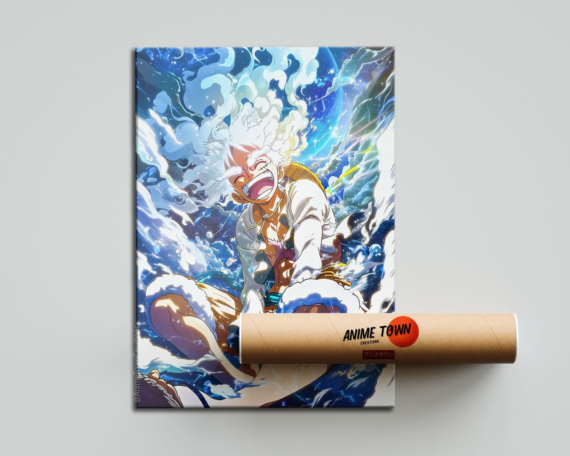 Anime Town Creations Poster One Piece Luffy Gear 5 Joyboy 5" x 7" Home Goods - Anime One Piece Poster