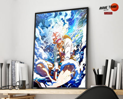 Anime Town Creations Poster One Piece Luffy Gear 5 Joyboy 5" x 7" Home Goods - Anime One Piece Poster