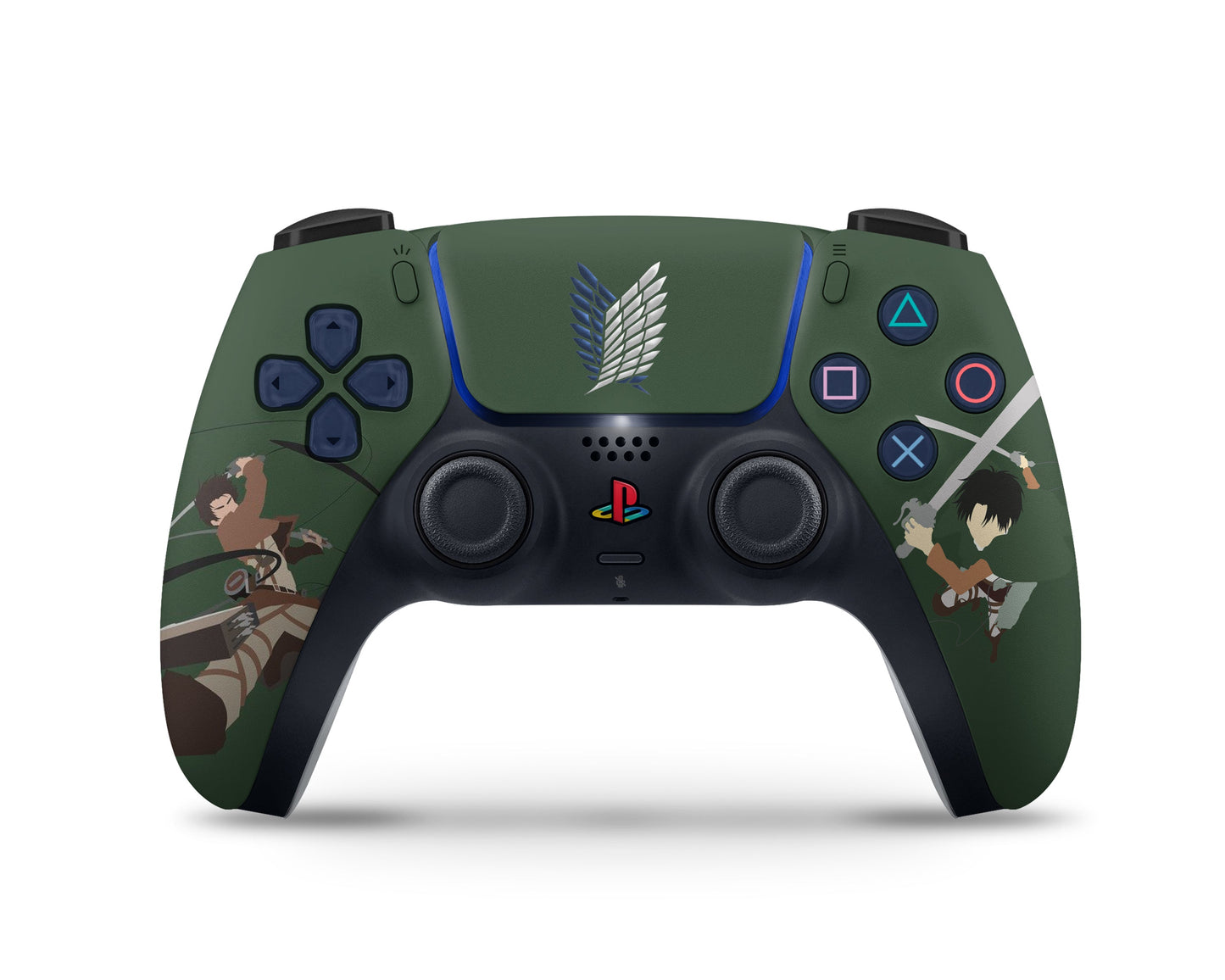 Anime Town Creations PS5 Slim Attack On Titan Survey Corps Green Minimalistic PS5 Slim Skins - Anime Attack on Titan PS5 Slim Skin